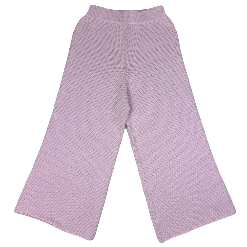 Sincerely Jules Pants Womens Medium Pink Textured Knit Wide Leg Lounge Beach Y2K